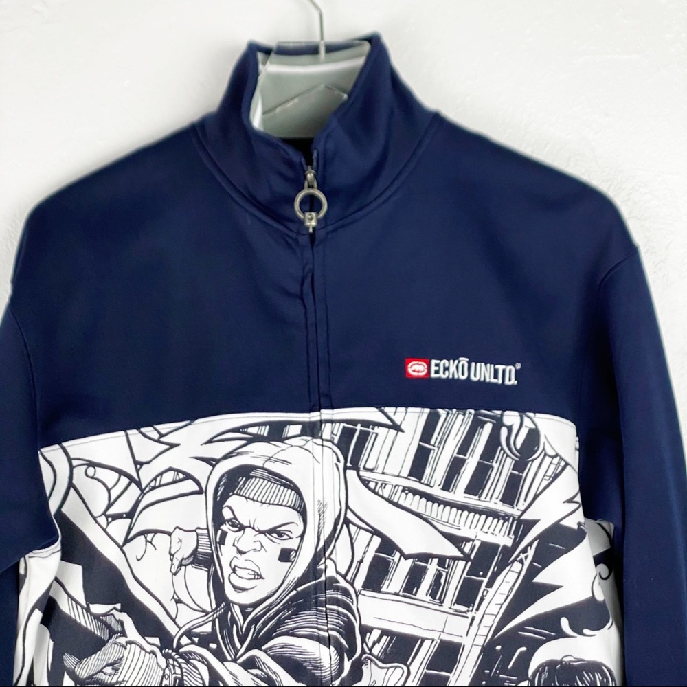 Ecko zip Jacket Sz Small oversized Hip Hop